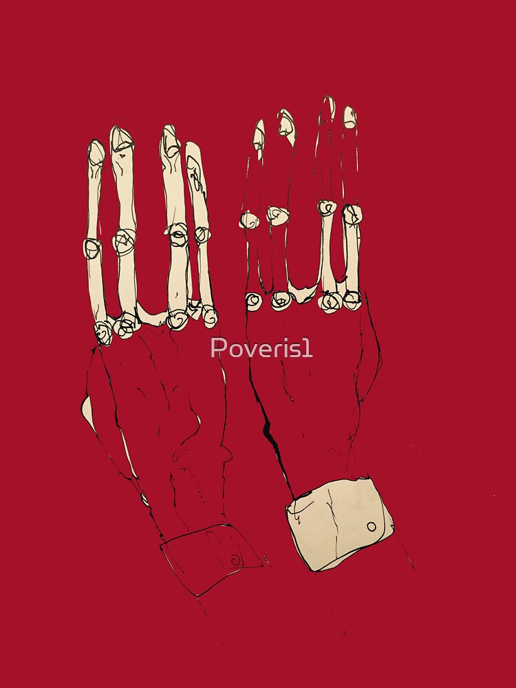 "Red hands inspired by Egon Schiele style." Sticker by Poveris1 Redbubble