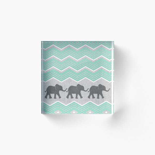 Three Elephants Acrylic Block