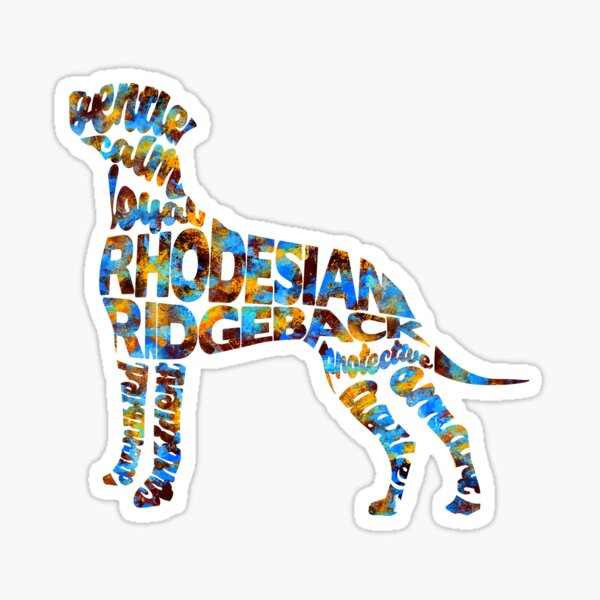Aperçu de l'œuvre La peinture aquarelle typographique Rhodesian Ridgeback créée et vendue par A Deniz Akerman.
