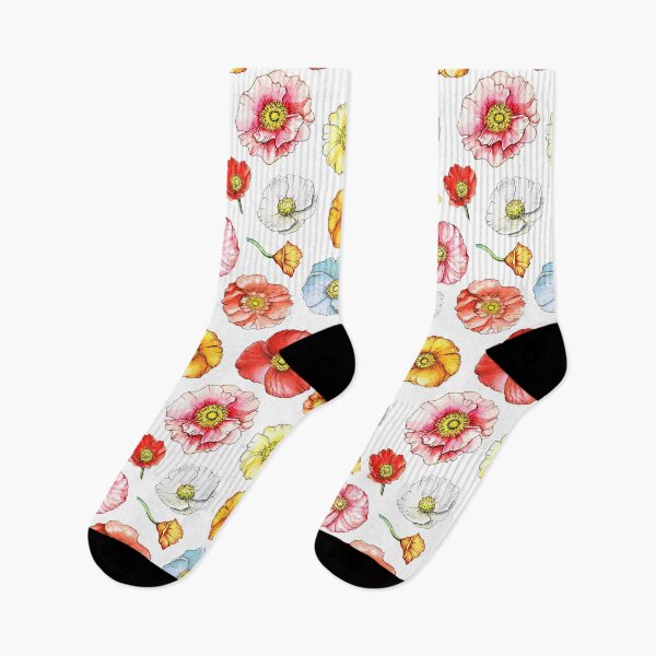 Item preview, Multicolor poppies on white background designed and sold by Lyubava.