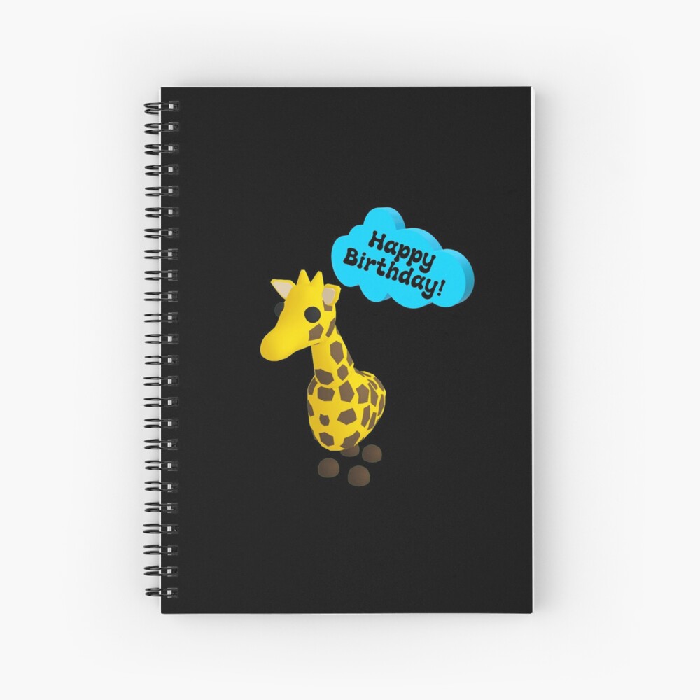 Happy Birthday Roblox Adopt Me Giraffe Hardcover Journal By T Shirt Designs Redbubble - giraffe roblox