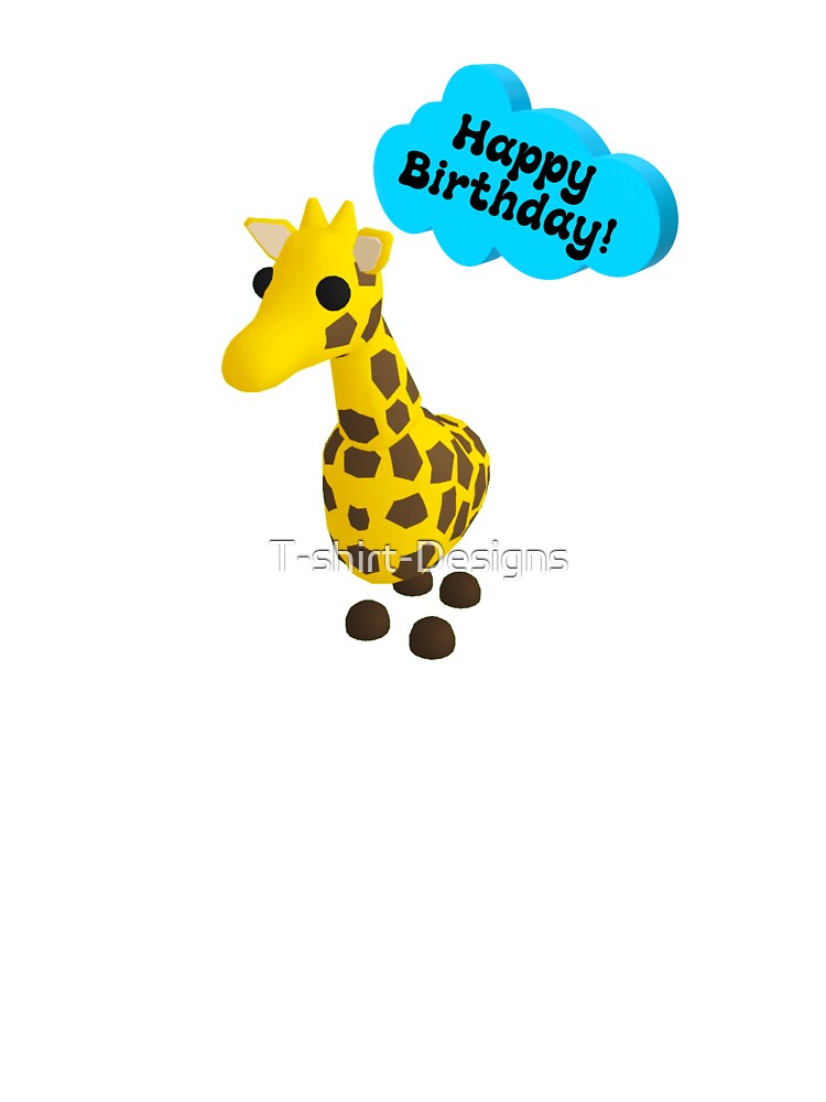 Happy Birthday Roblox Adopt Me Giraffe Baby One Piece By T Shirt Designs Redbubble - dark blue polka dotted shirt roblox