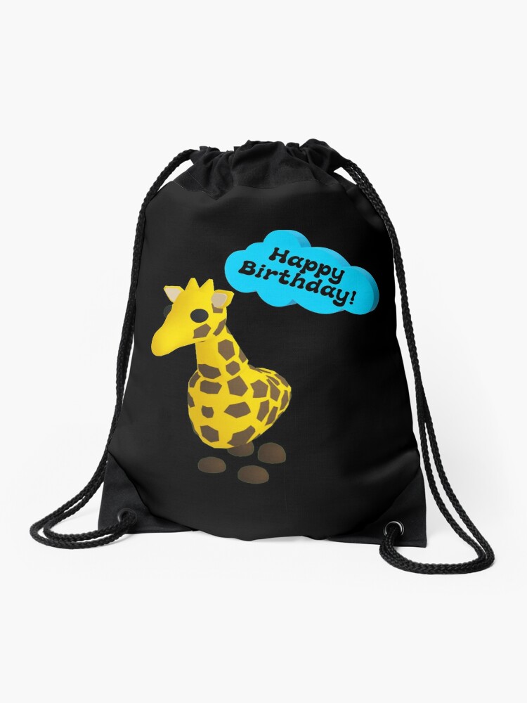 Happy Birthday Roblox Adopt Me Giraffe Drawstring Bag By T Shirt Designs Redbubble - roblox adopt me monkeys happy birthday kids t shirt by t shirt designs redbubble