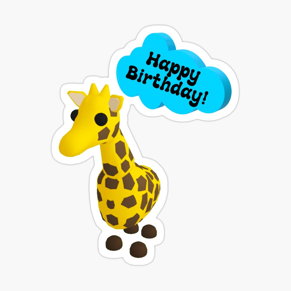 Happy Birthday Roblox Adopt Me Giraffe Baby One Piece By T Shirt Designs Redbubble - giraffe print fedora roblox