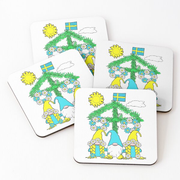 Artikelvorschau, Schwedische Midsommar Mittsommerzwerge Blumen Blumen Tomte Gnome Nisse entworfen und verkauft von funnytshirtemp.