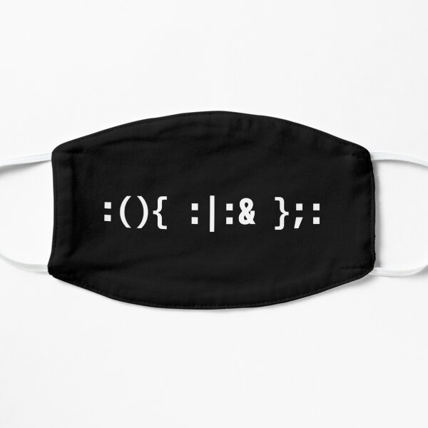 Bash Fork Bomb - White Text Design for Command Line Hackers Flat Mask