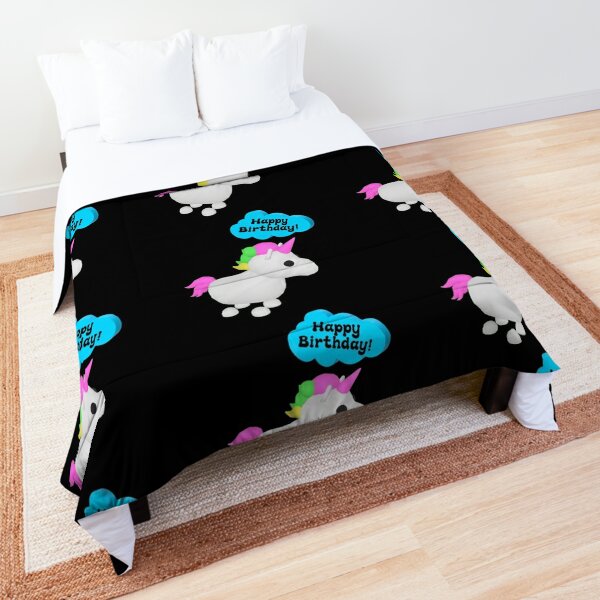 Neon Unicorn Comforter By Theresthisthing Redbubble - unicorn bedroom roblox adopt me bedroom ideas