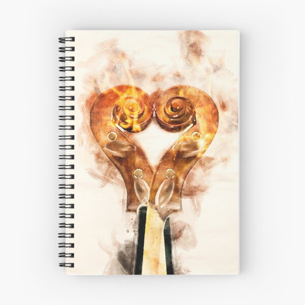 Item preview, Heart shape burning with violin scroll watercolor designed and sold by Grégory DUBUS.