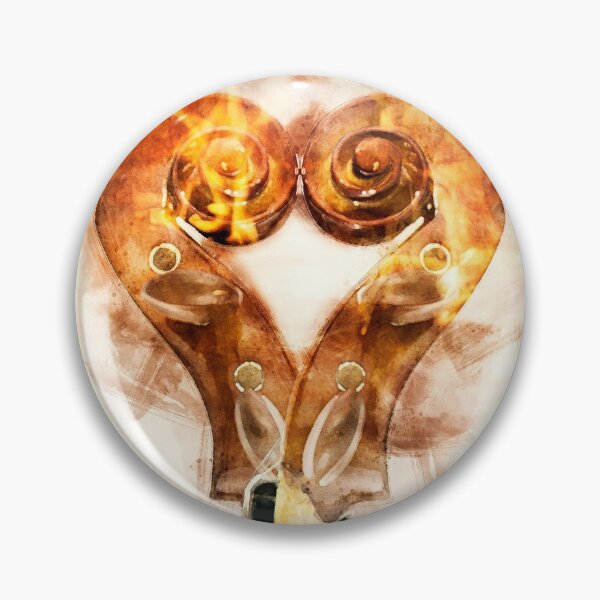 Item preview, Heart shape burning with violin scroll watercolor designed and sold by Grégory DUBUS.