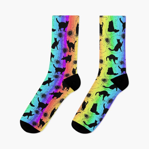 Item preview, rainbow black kittens pattern designed and sold by FVO-italydesign.