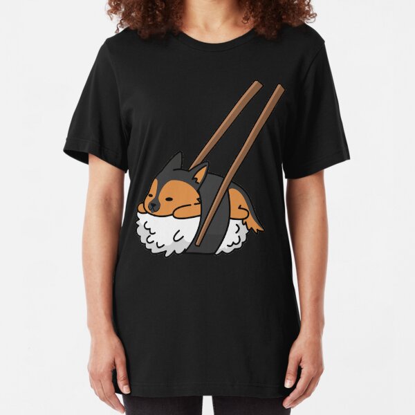 Funny Sushi German Shepherd Slim Fit T-Shirt