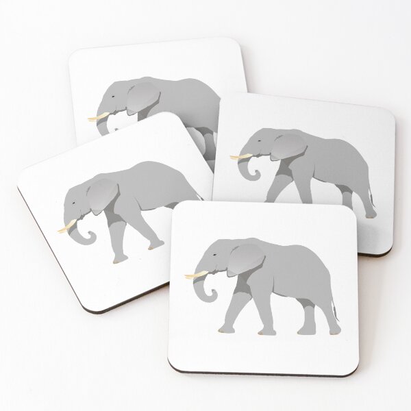 "Elephant" Coasters (Set of 4) for Sale by NorseTech Redbubble