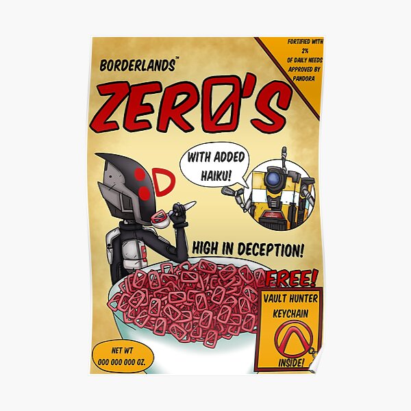 Borderlands Zer0's Cereal Poster