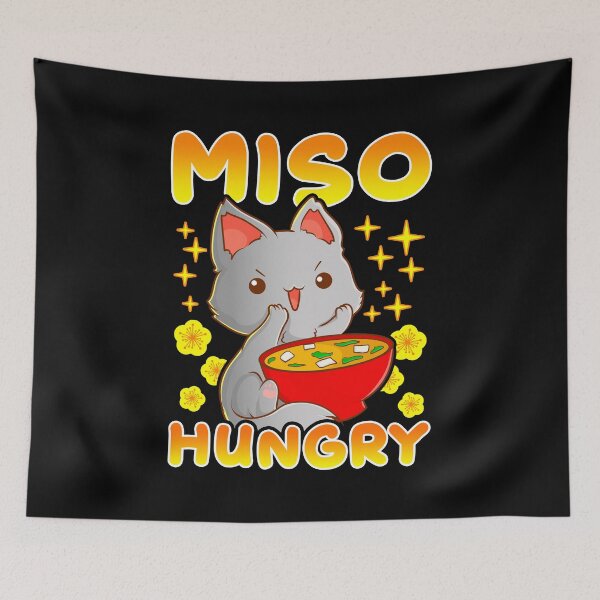 Item preview, Cute Anime Cat Kitty Miso Hungry Pun Kawaii designed and sold by perfectpresents.