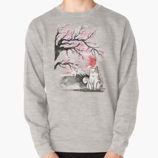 Sakura cat Pullover Sweatshirt