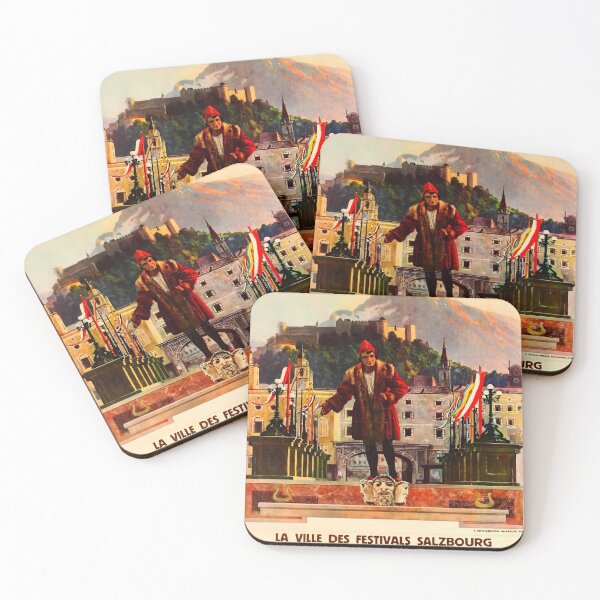 Item preview, Salzbourg Autriche big vintage travel poster designed and sold by stickart-marek.