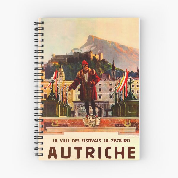 Item preview, Salzbourg Autriche big vintage travel poster designed and sold by stickart-marek.
