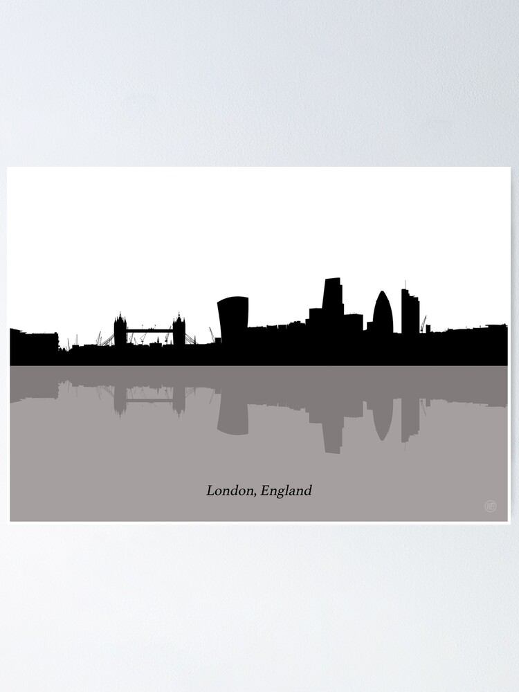 London Skyline Silhouette Poster By Waynebrant Redbubble