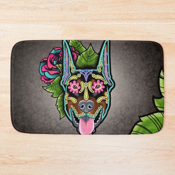 Item preview, Doberman - Cropped Ear Edition - Day of the Dead Sugar Skull Dog designed and sold by Pretty In Ink.