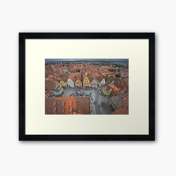 Rothenburg Germany From The Town Center Bell Framed Art Print