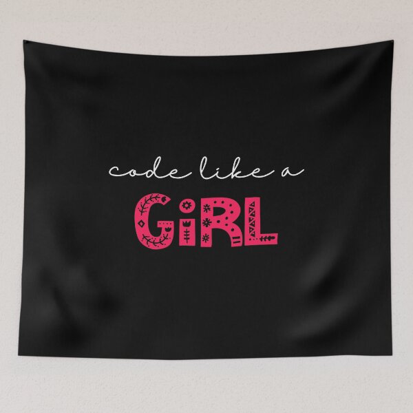 Item preview, Code Like A Girl Girl Programmer Cute Design for Sticker and Shirts  designed and sold by farhanhafeez.