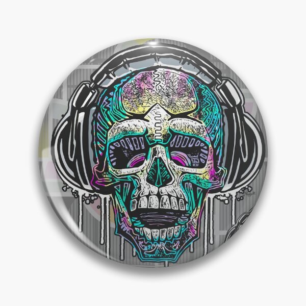 Item preview, Dripping Skull Headphones Pattern designed and sold by MudgeStudios.