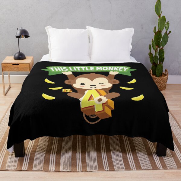 Item preview, This Little Monkey Is 4 Years Old Kid 4th Birthday Monkeys print designed and sold by Grabitees.