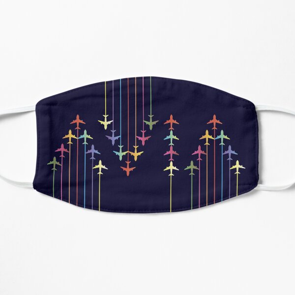 Colorful Aviation Plane Silhouettes Mask
