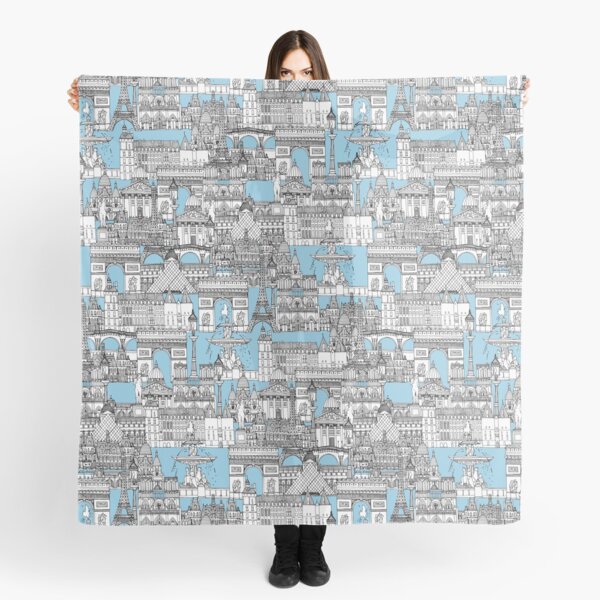 Paris toile cornflower blue Scarf