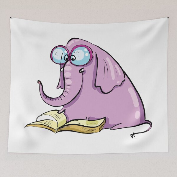 Item preview, Funny Purple Elephant Reading Book designed and sold by AnastasiaDesign.