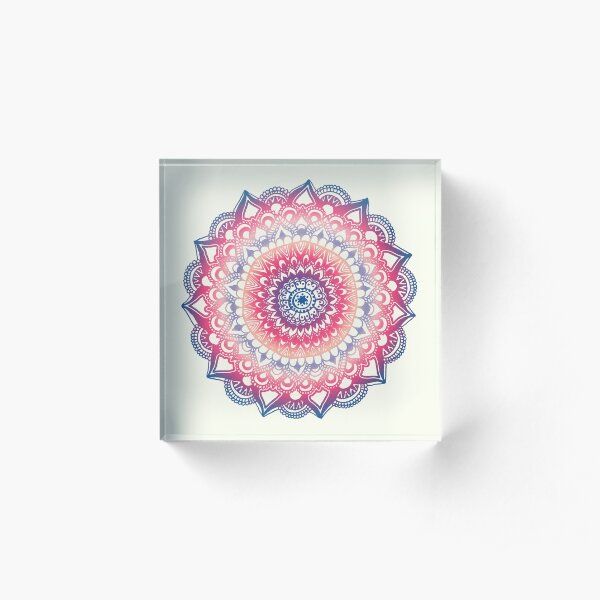 Ocean Sunset Mandala Acrylic Block