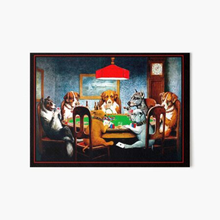 DOGS PLAYING POKER : Vintage C M Coolidge Print Art Board Print