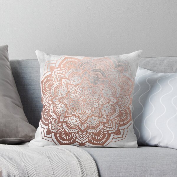 ROSE GOLD MANDALA Throw Pillow