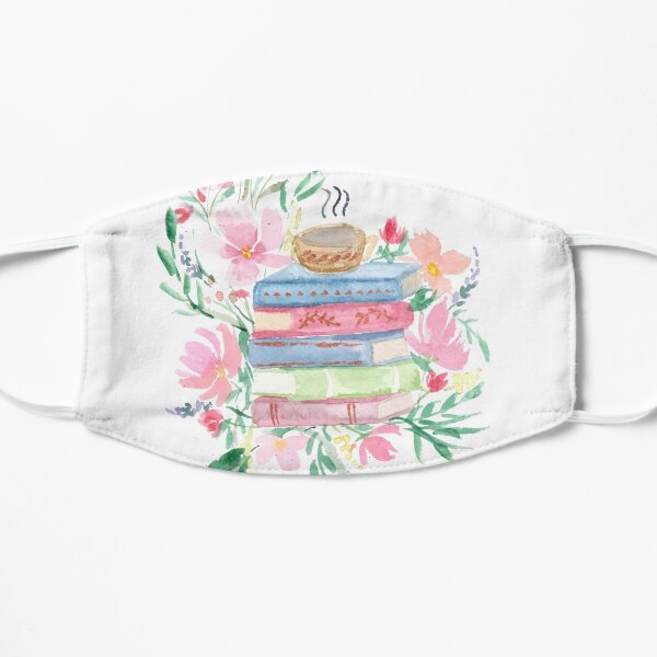 Livres aquarelles avec fleurs Masque sans plis