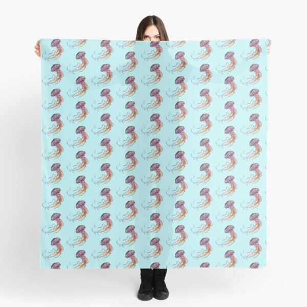 Jellyfish watercolor Scarf