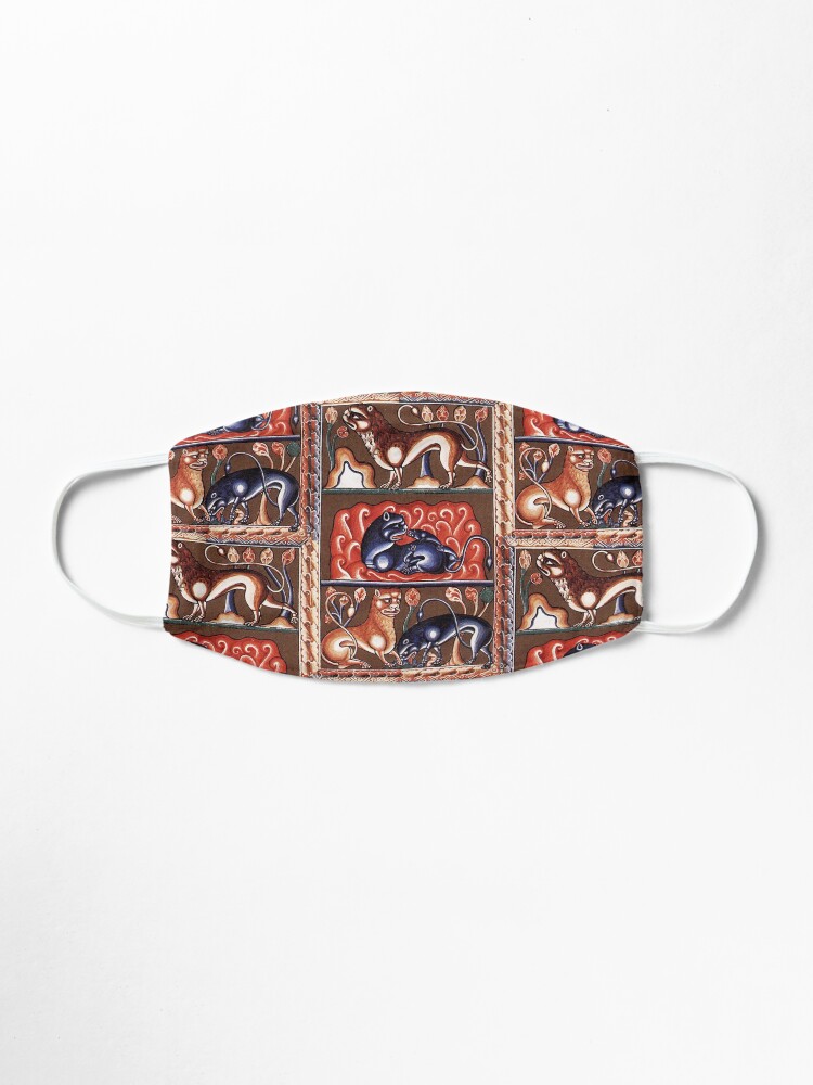 Alternate view of MEDIEVAL BESTIARY, Lion Like Beasts White Red Blue Fantasy Animals Mask