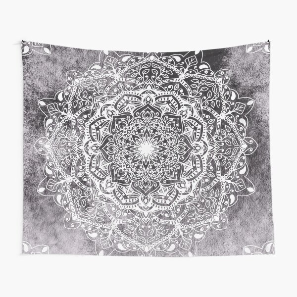 NATURE DETAILS MANDALA - GRAY Tapestry