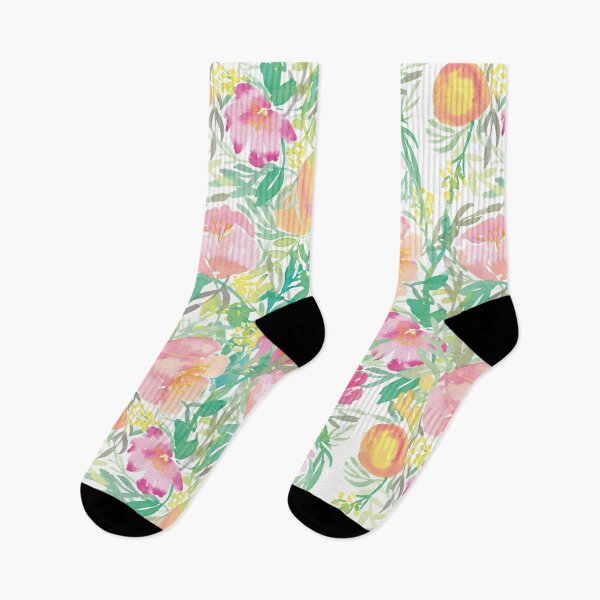 Item preview, Watercolor Pink Florals with Peaches designed and sold by Harpley Design Studio.
