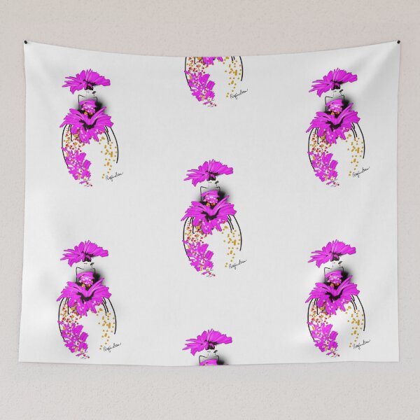 Item preview, Stunning fashion model illustration in hot pink ballgown look  designed and sold by PetaJaneDesigns.