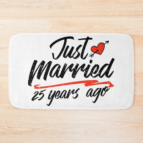 Item preview, Just Married 25 Year Ago Funny Wedding Anniversary Gift for Couples. Novelty way to celebrate a milestone anniversary designed and sold by Orange Pieces.