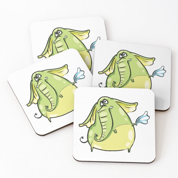 Item preview, Funny Cute Green Elephant designed and sold by AnastasiaDesign.