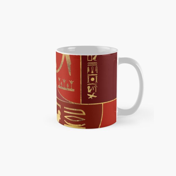 Item preview, Egyptian Geometric Art Deco Red and Gold designed and sold by k9printart.