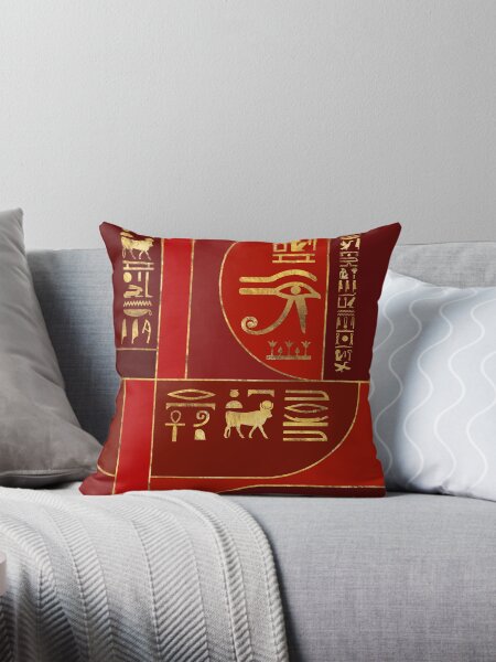 Item preview, Egyptian Geometric Art Deco Red and Gold designed and sold by k9printart.