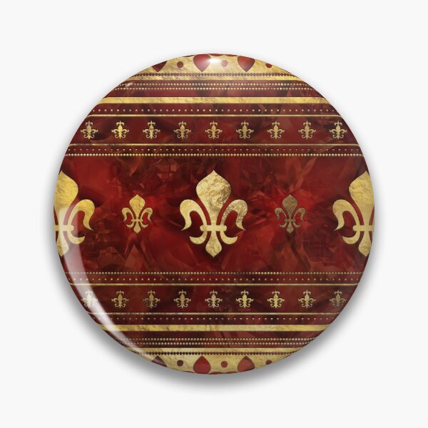 Item preview, Fleur-de-lis Red Marble and Gold designed and sold by k9printart.