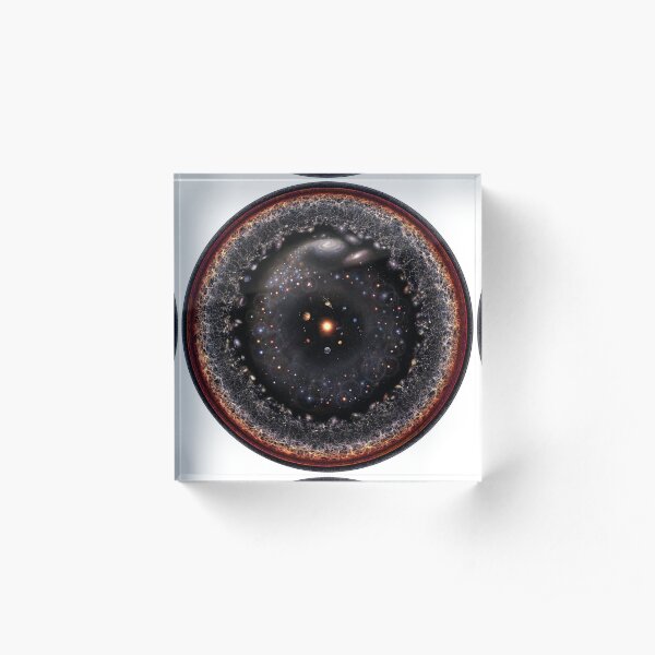 Observable Universe Logarithmic Illustration (2018 Version!) Acrylic Block