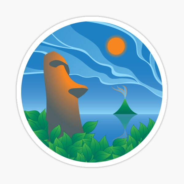 Tiki Bar, Moai, Tropical Decor Sticker