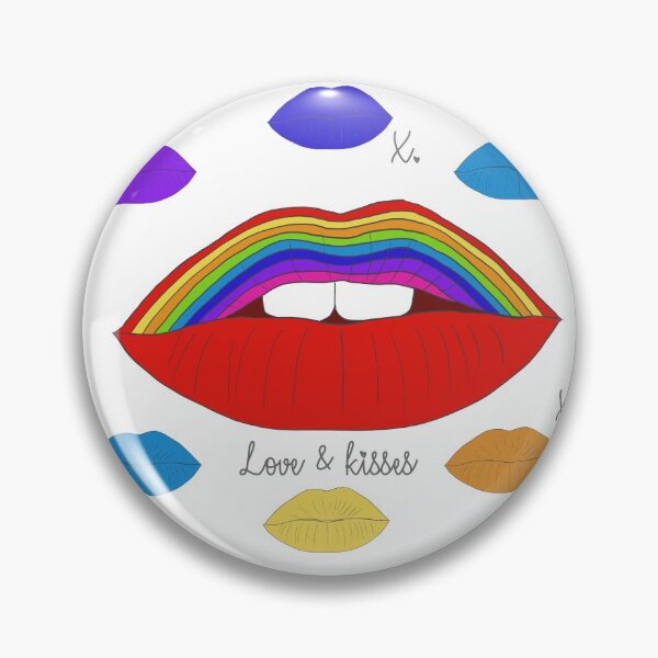 Item preview, # Pride Love & kisses rainbow lips  designed and sold by Leatextileart.