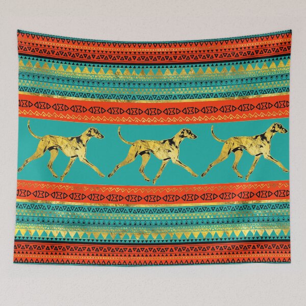 Item preview, Azawakh Sighthound on African Patern  designed and sold by k9printart.