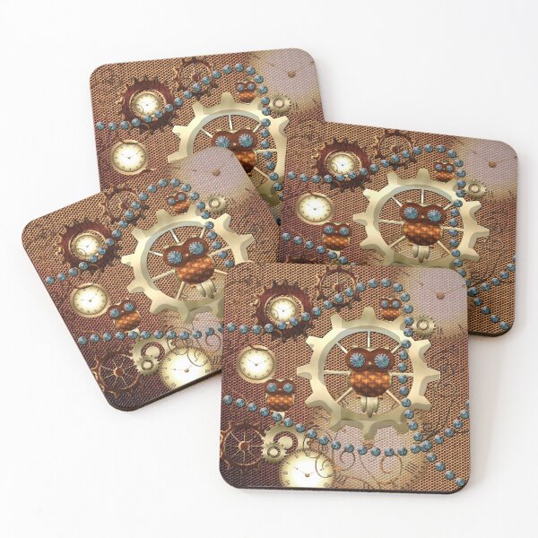Item preview, Steampunk, cute owl with clocks and gears designed and sold by nicky2342.