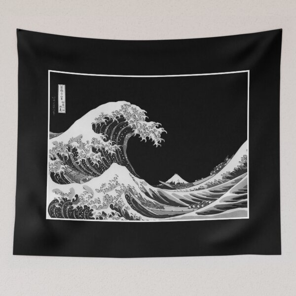 Item preview, The Great Wave off Kanagawa black and white picture  designed and sold by nikolagg.